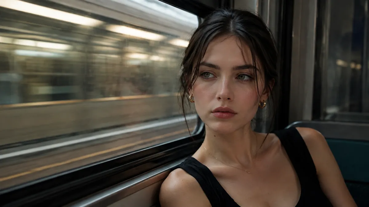 Looking out a moving train window