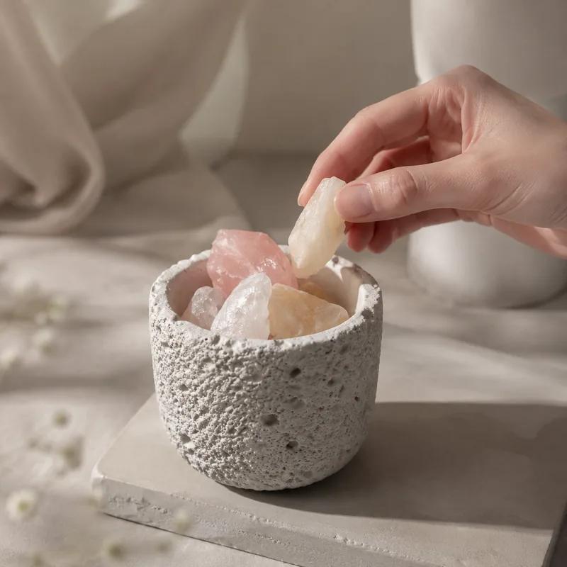 Placing an aroma stone into the vessel