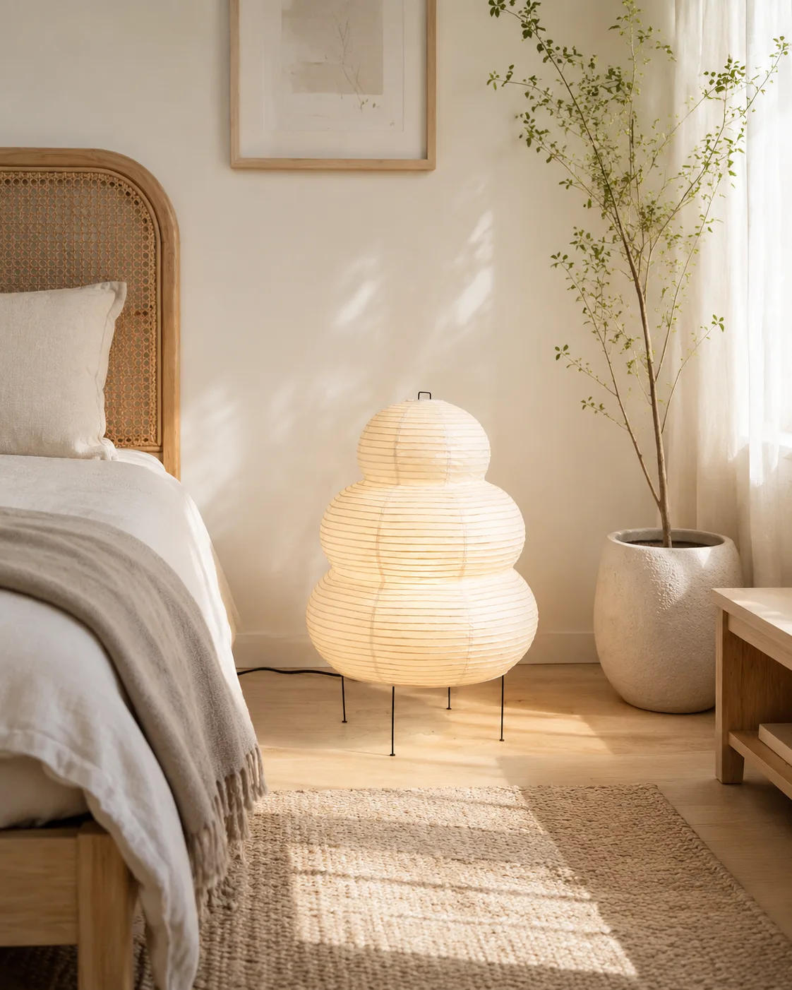 Nimbus Halo lamp warm ambient glow - rice paper shade diffused lighting