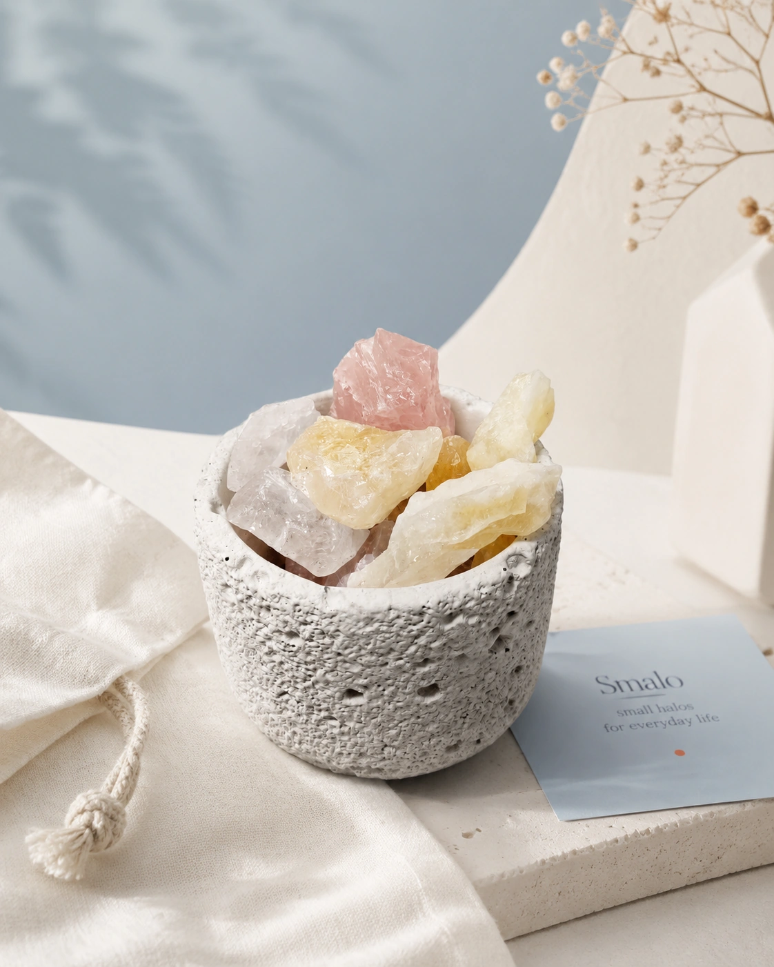 Pearlight Whisper Aroma Ritual Set - Stone Whispers fragrance stone diffuser with cement vessel
