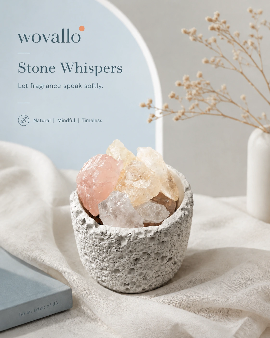 Stone Whispers collection - Pearlight Whisper aroma stones for flame-free home fragrance